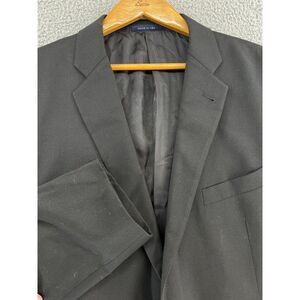 Joseph Abboud Loro Piana Wool 2 Button Sport‎ Coat Jacket Mens 46L Black READ